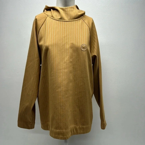 Drole De Monsiuer Hoodie Hooded Sweatshirt Striped Tan White Men's Size XS - Picture 1 of 8